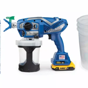 Graco 17M366 Pulverizator de vopsea cu acumulator ultraportabil Pulverizator de vopsea 17M366 incl. Saci pentru pahare Flexliner 1L (25 buc) si protectie cu lichid Pump Armor 0,95 L