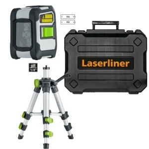 Laserliner 081.143A CompactCross-Laser Pro Laser cu linii incrucisate cu trepied in carcasa - 2 linii - Verde - 40m - Bluetooth