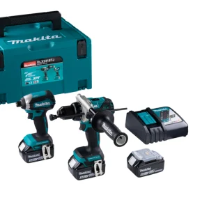 Set combinat Makita DLX2418TJ 18V Li-Ion/surubelnita cu percutie cu acumulator (DHP486) si surubelnita cu impact (DTD153) (3x baterie de 5,0 Ah) in Mbox