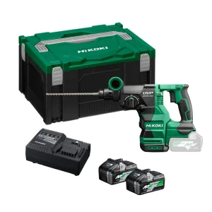HiKOKI DH1826DA Masina de gaurit cu acumulator si ciocan demolator - 18V - 3,2 J - Incl. incarcator si 2x baterii de 5,0 Ah - carcasa HSC II