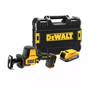 Set ferastrau alternativ DeWALT DCS369E1T-XJ 18V Li-ion XR fara fir (1x baterie Powerstack) in carcasa TSTAK
